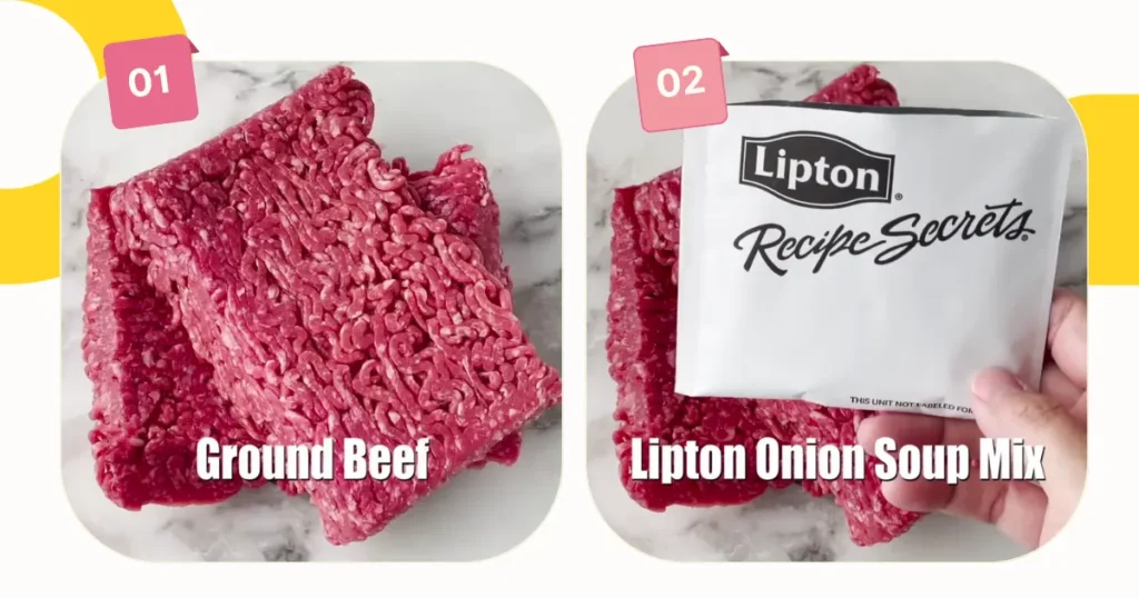 ground beef and lipton onion mix for meatloaf recipe
