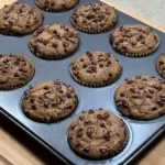 chocolate chips Cappuccino muuffins in mold