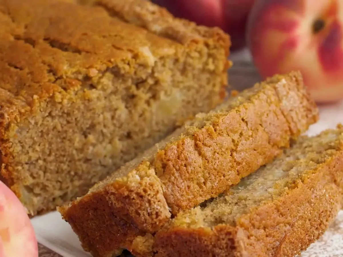 Peach bread slices