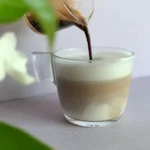 pouring coffee over Brown sugar latte