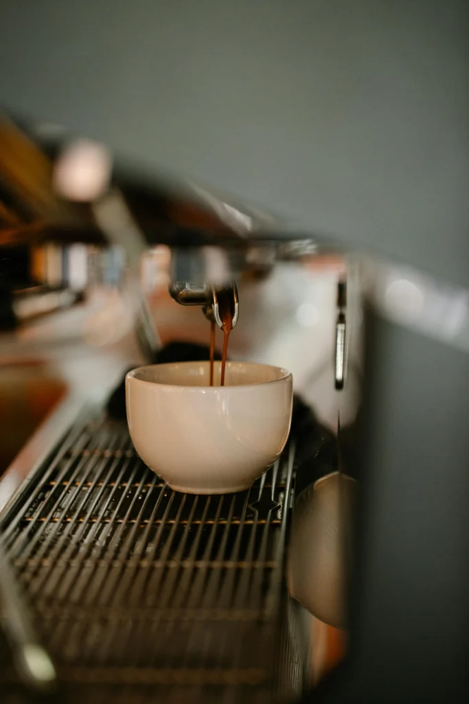 Preparing espresso shots with espresso machine