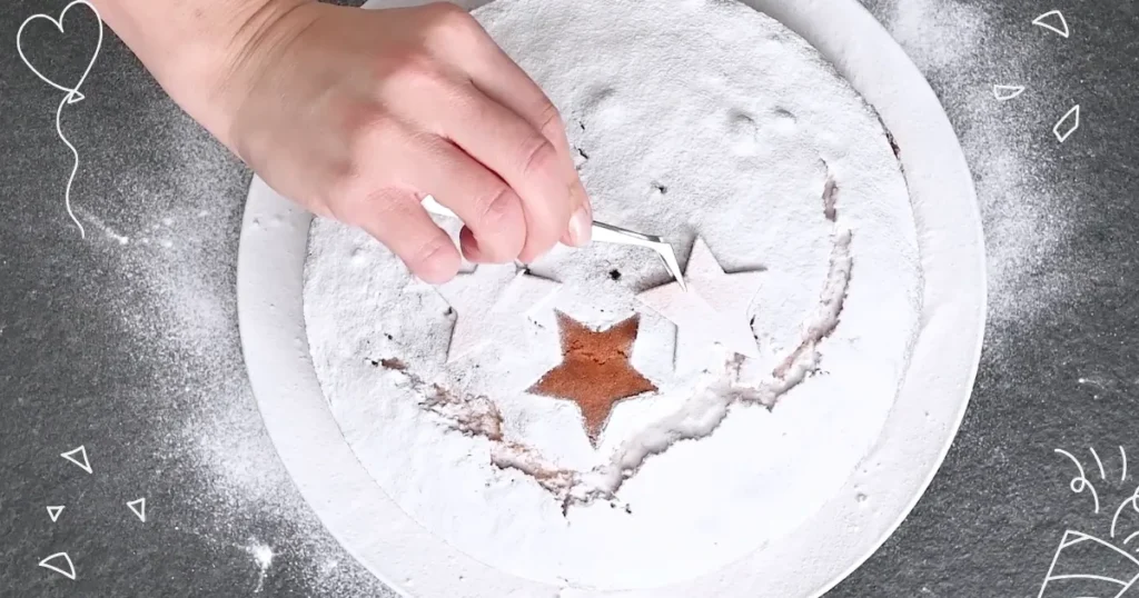 dust the cake with powdered sugar