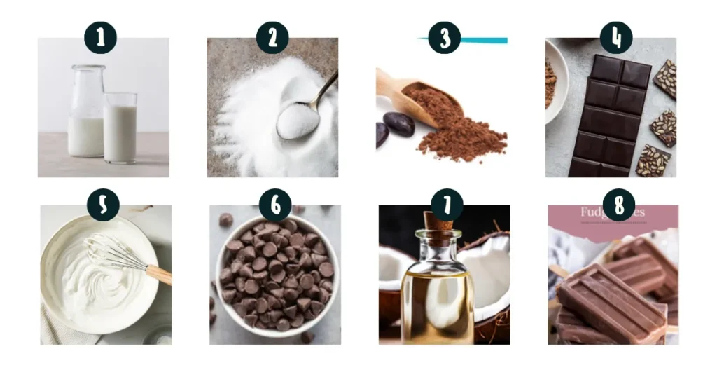  ingredients you will need for chocolate popsicle