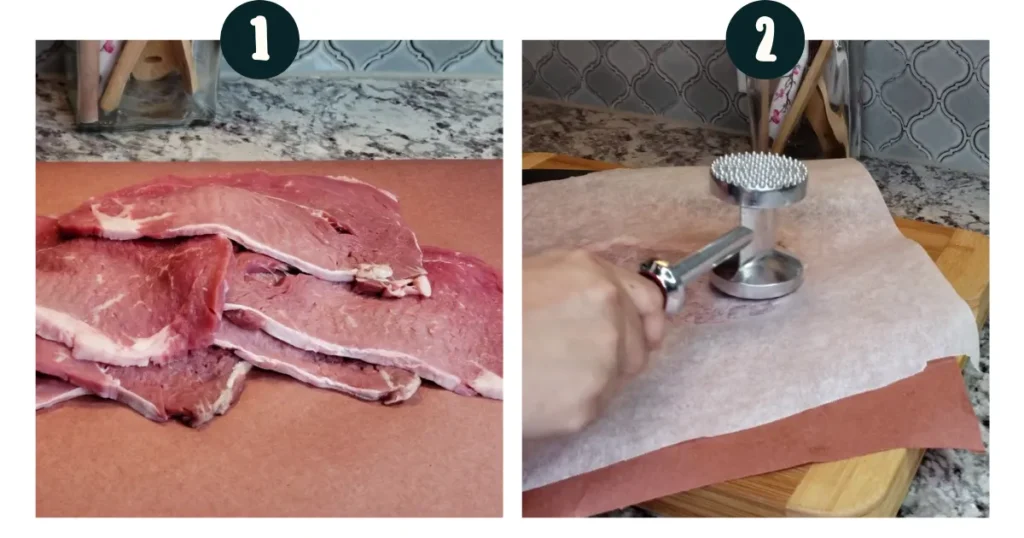 Tenderize the Beef for milanesa steak