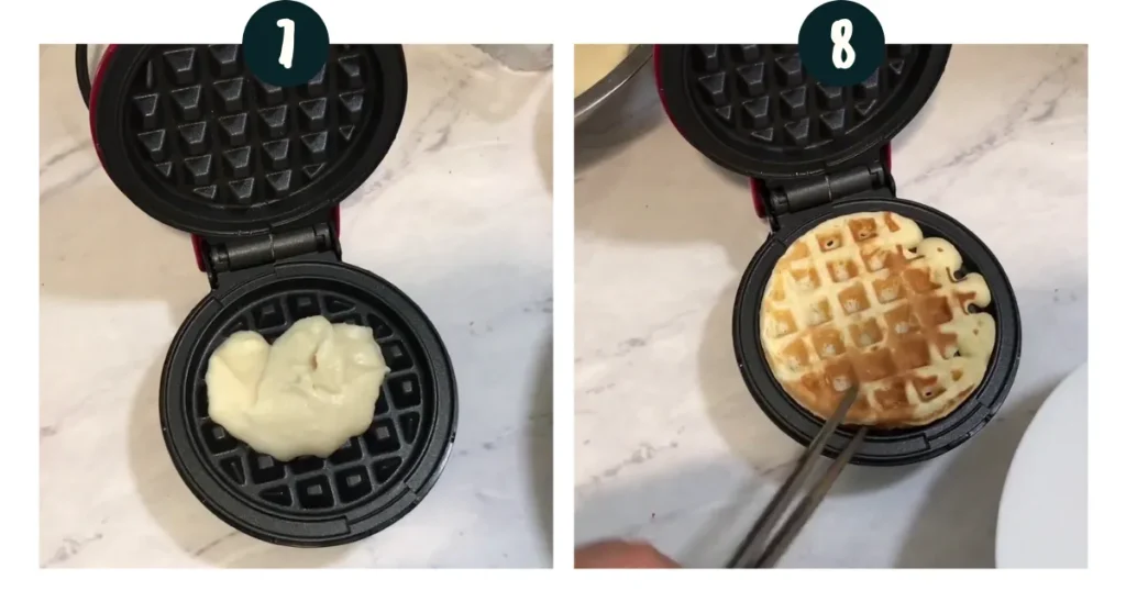 Pour the Batter on waffle maker