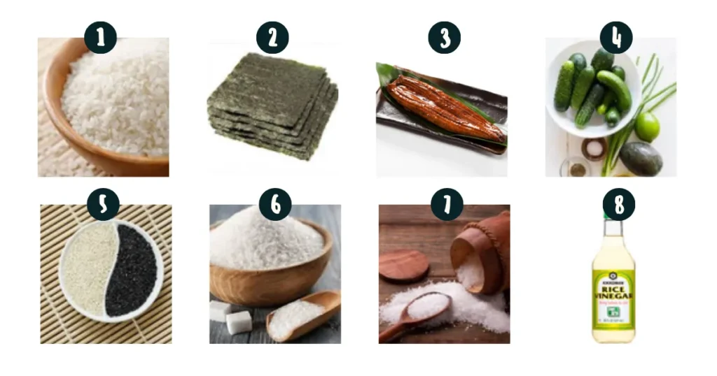  Ingredients you will need for making this Eel Sushi