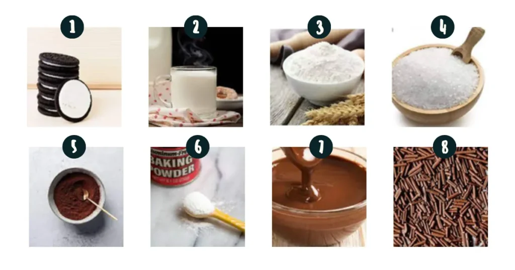 Ingredients required for Oreo mug cake