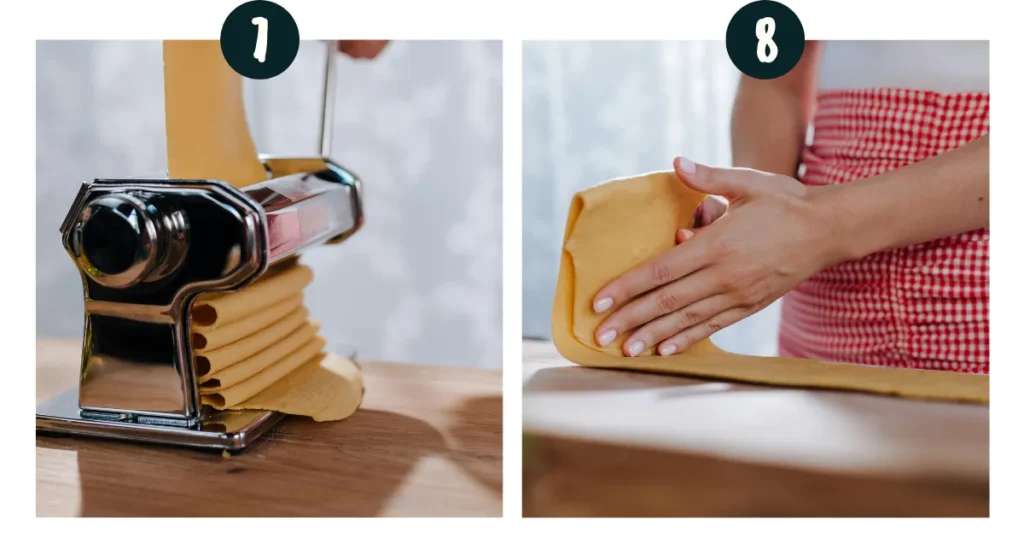 Transform the Dough into tonnareli Pasta Shape 