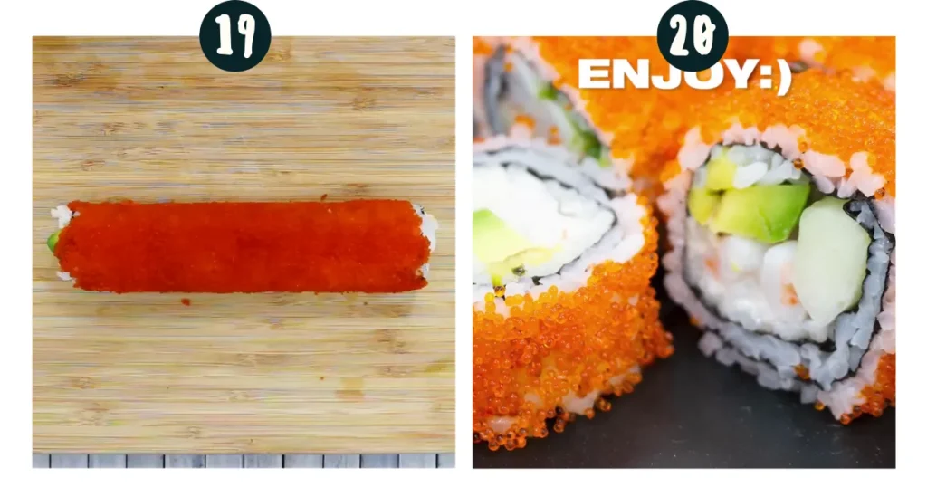 Spread the Tobiko on shushi