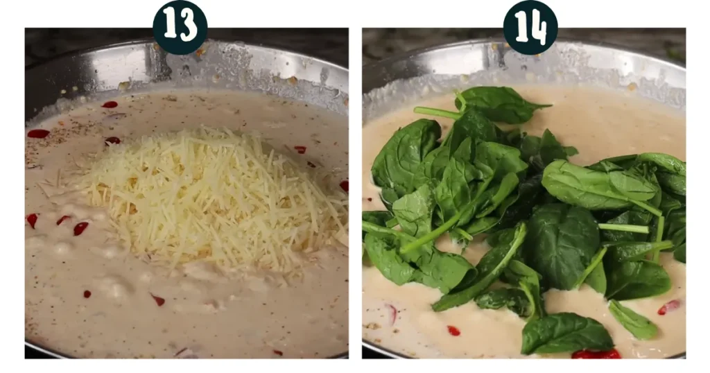 Mix the parmesan to make it extra creamy 