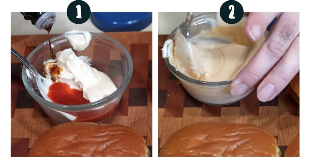 mayo prepration for butter smashburgers