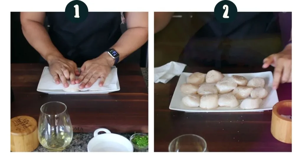 Clean the Scallops FOR MAKING callo de acha