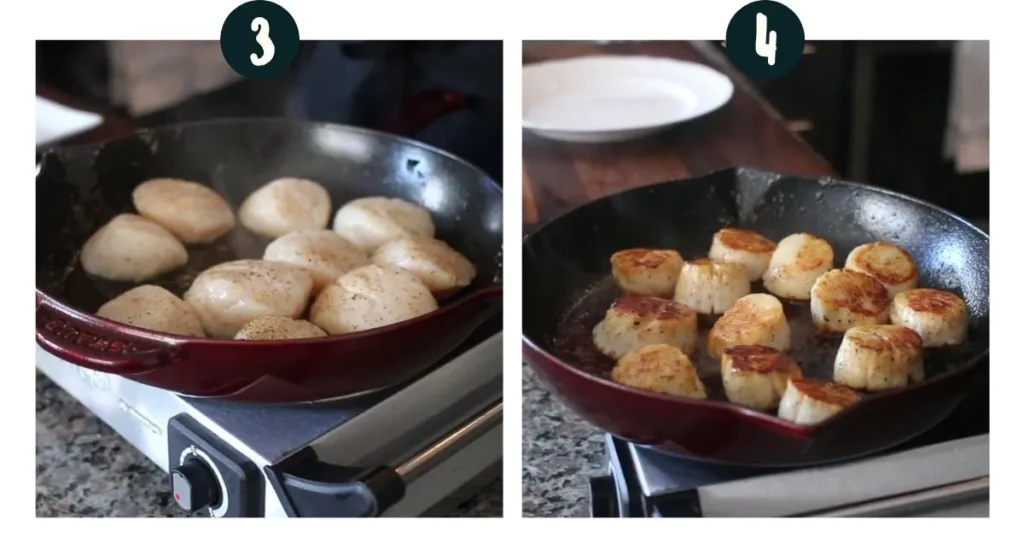Cook the Pen Scallops for making callo seafood