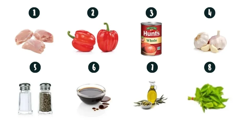 Ingredients for Chicken with Italian Green Bell Peppers