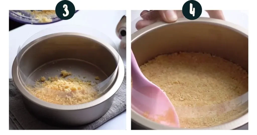 Place into a pan coffee cheesecake baked