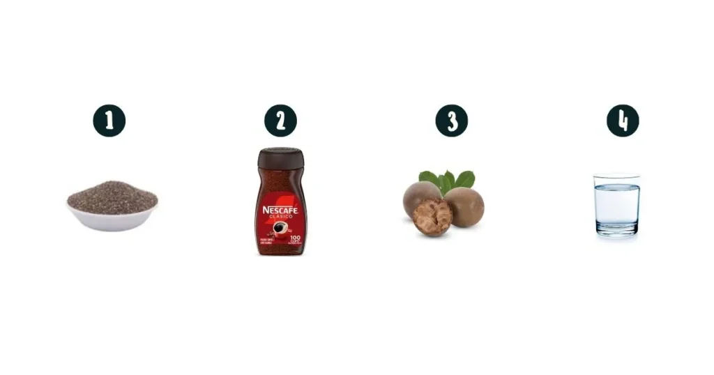 Ingredients for how to make a chia cappuccino