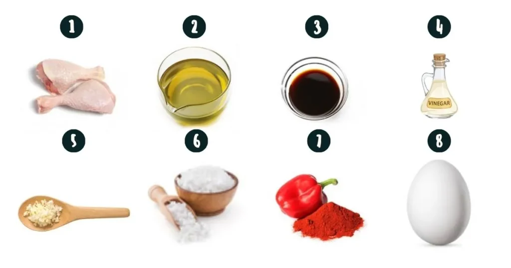 Ingredients for chicken lollipop