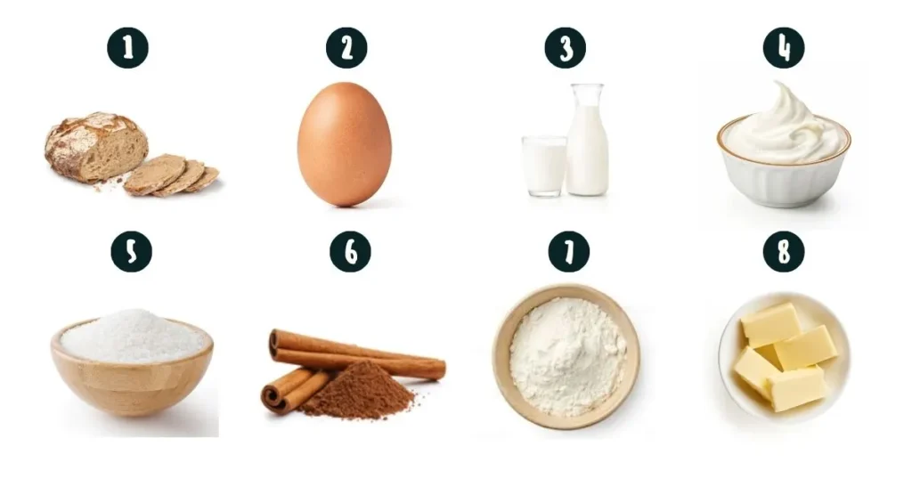 Ingredients for sourdough french toast