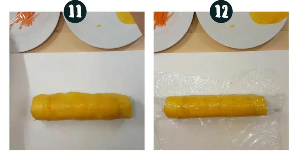 Decorate Sushi Roll with Mango
