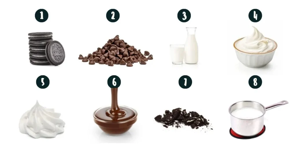 Ingredients for hot cocoa oreos