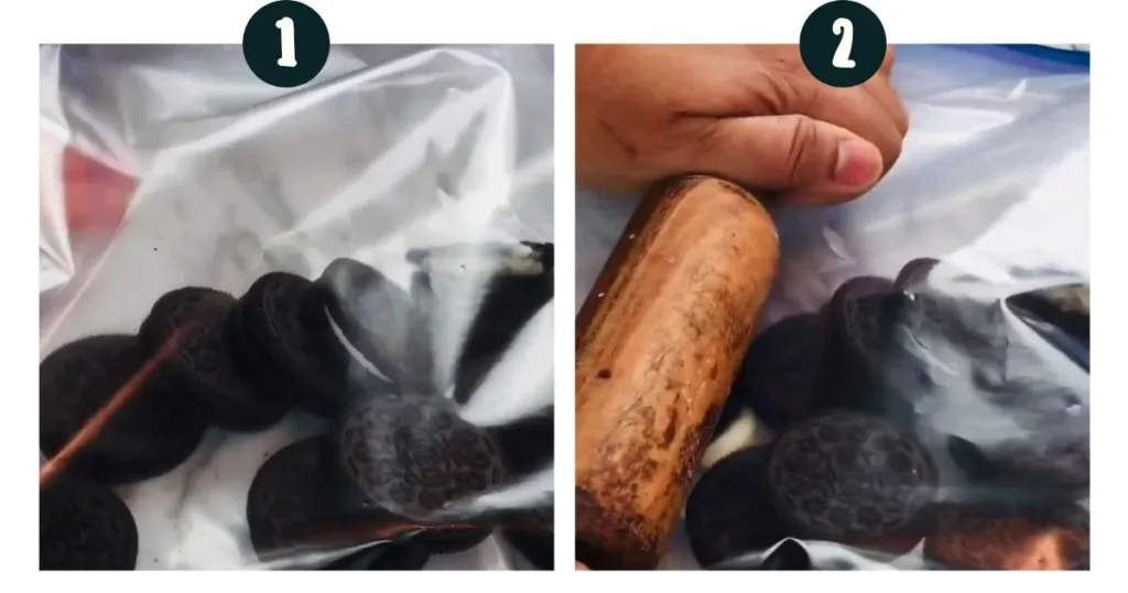 Crush the Oreos for making oreo hot cocoa