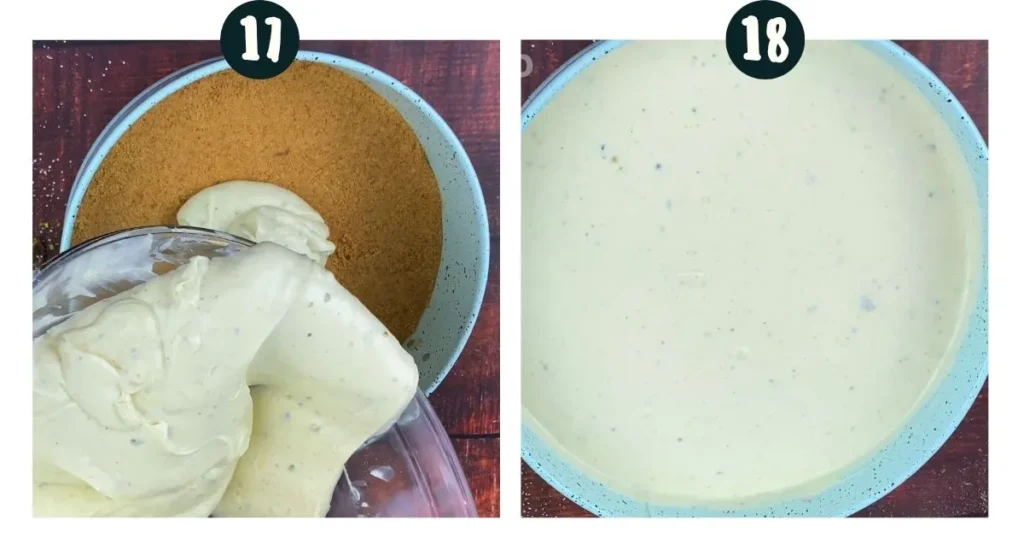 Assemble no-bake pistachio Cheesecake