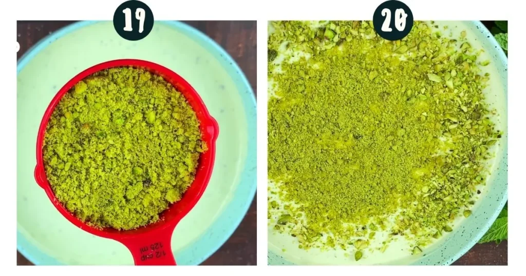 Assemble no-bake pistachio Cheesecake