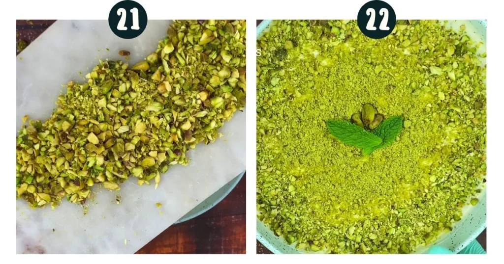 Assemble no-bake pistachio Cheesecake