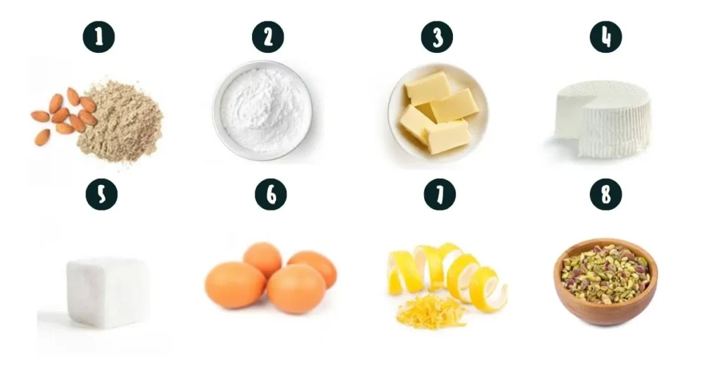 Ingredients for This Pistachio and Ricotta Cake