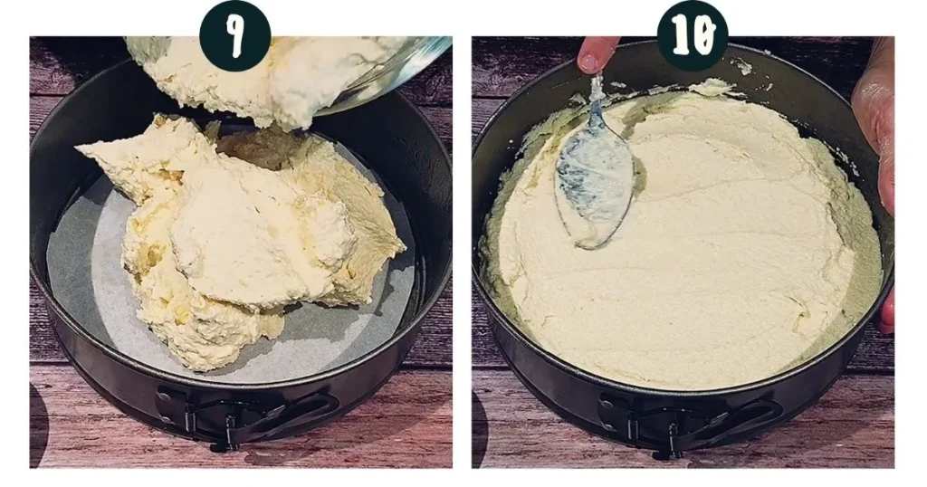 Pour Cake Batter in Pan and Bake