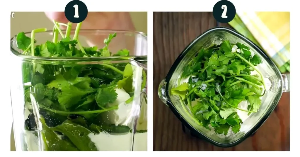 Make Poblano Sauce for torta azteca