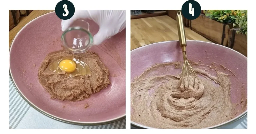Whisk eggs for mini cakes