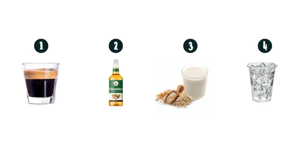 Ingredients For Iced Hazelnut Oatmilk Shaken Espresso