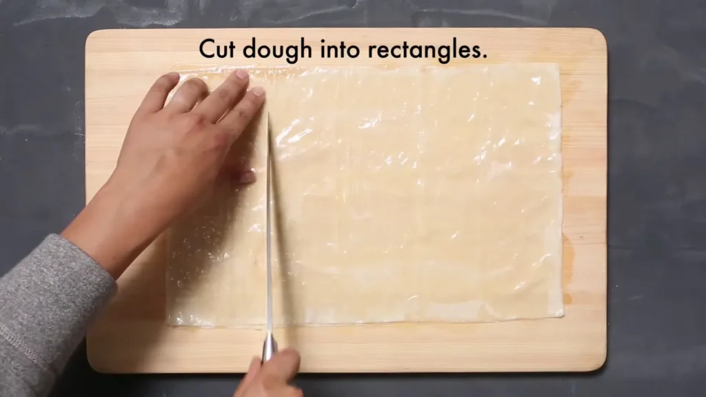 How To Make Baklava Cups Or Filo Cups Appetizers Cut into square Pieces filo cups