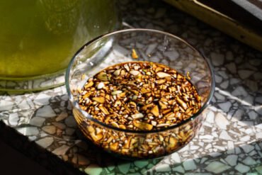 chopped almonds and asian sauce recipe