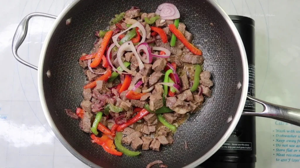 Best Cheesesteak Tortellini For Quick One-Pan Dinner making of Cheesesteak Tortellini