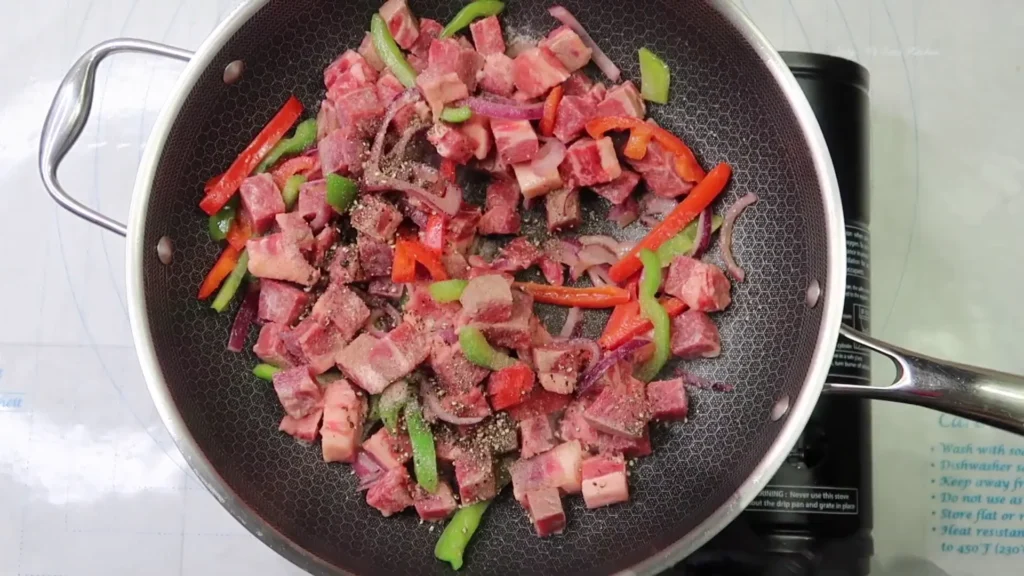 Best Cheesesteak Tortellini For Quick One-Pan Dinner making of Cheesesteak Tortellini